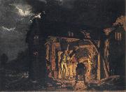 Joseph wright of derby An Iron Forge Viewed from Without oil on canvas